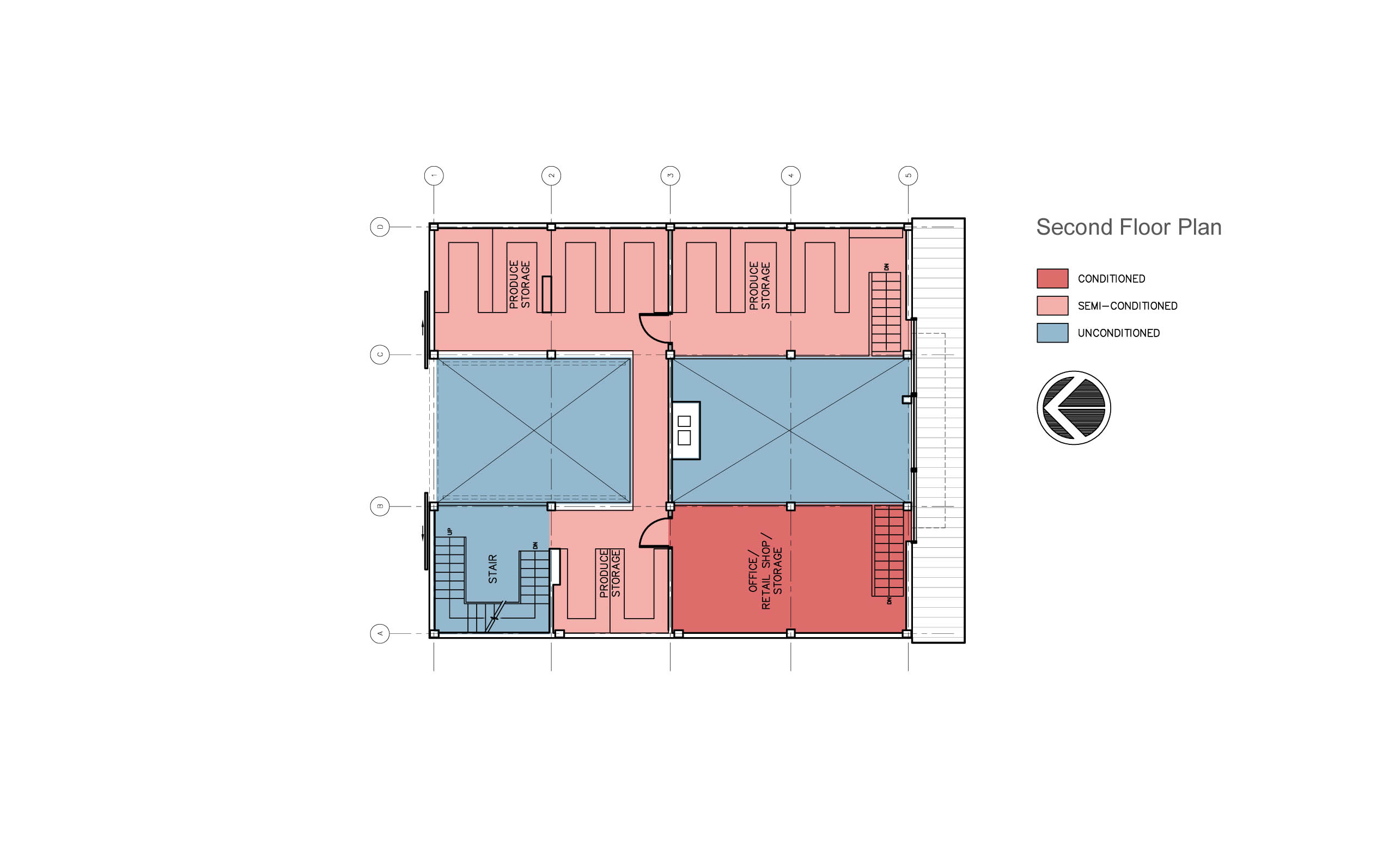 Modern barn renovation, second floor plan.