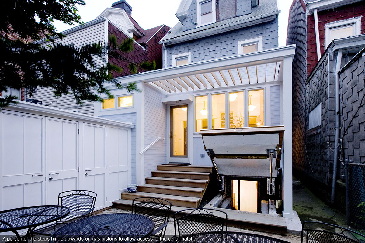 brooklyn backyard remodel with lifting steps