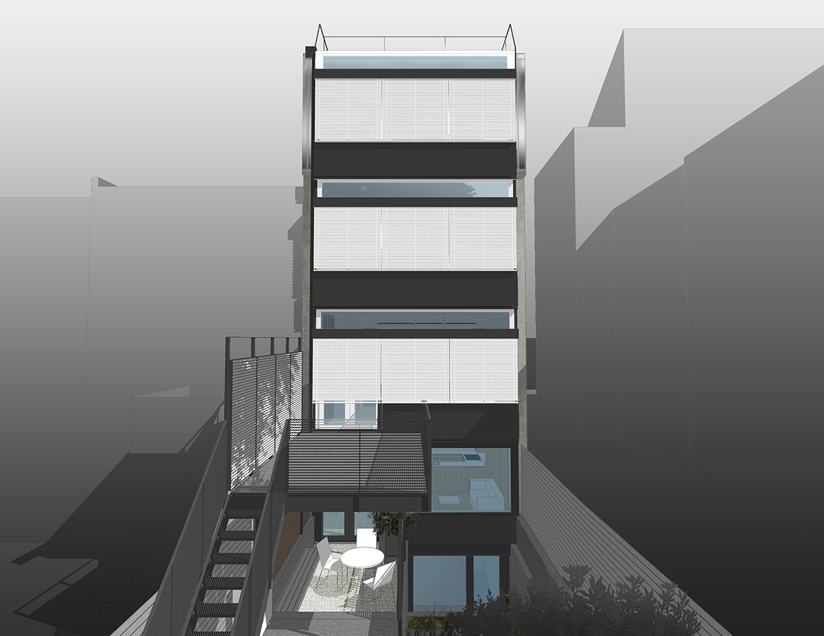 closed exterior shades on brooklyn passive house